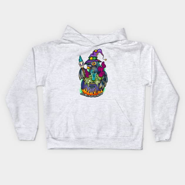 Witch pigeon Kids Hoodie by SlinkSkull